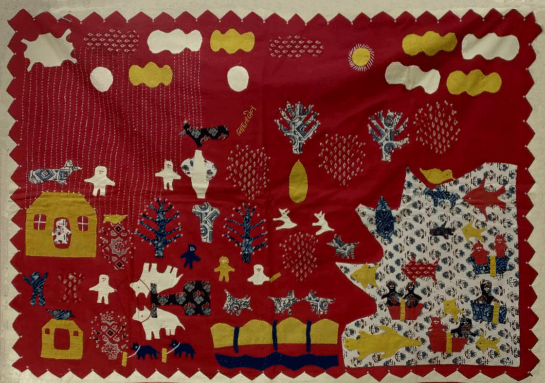 Buy Daily Life Artwork in Kutch Embroidery by Kala Raksha