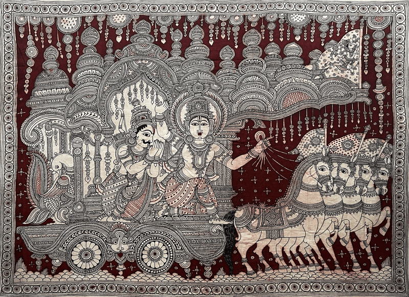 Buy Bhagavat Gita Prasar: Kalamkari Painting by Harinath.N