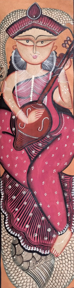 Buy Maa Saraswati in Bengal Pattachita by Laila Chitrakar