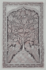 buy Tree of life with regal peacocks Kalamkari painting by Sudheer