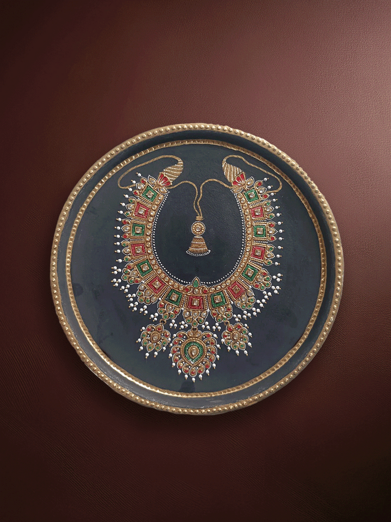 Traditional Necklace Jewellery in Miniature Plate by Mohan Prajapati