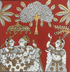 Buy Pabuji and Devnarayan under a parasol in Phad by Kalyan Joshi
