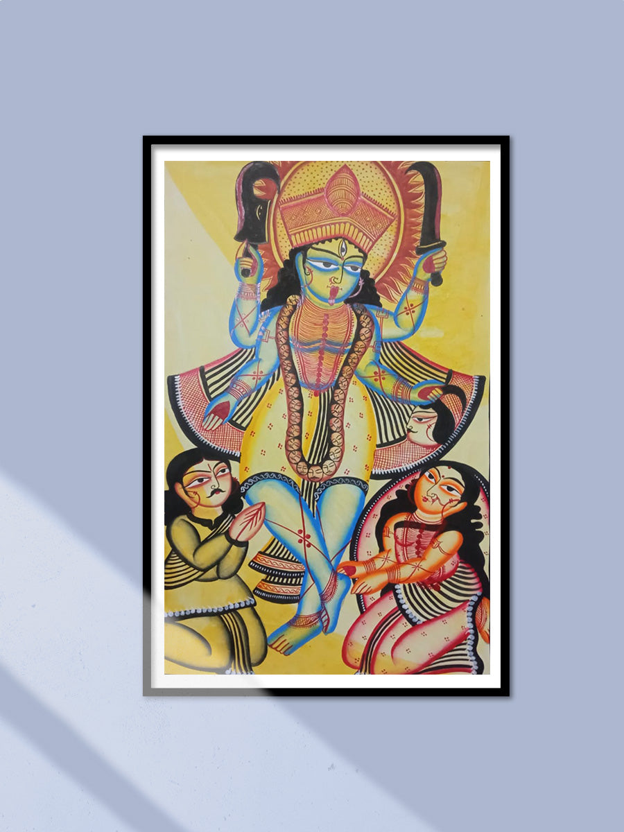 Shop Maa Kaali with her devotees in Bengal Pattachitra by Laila Chitrakar