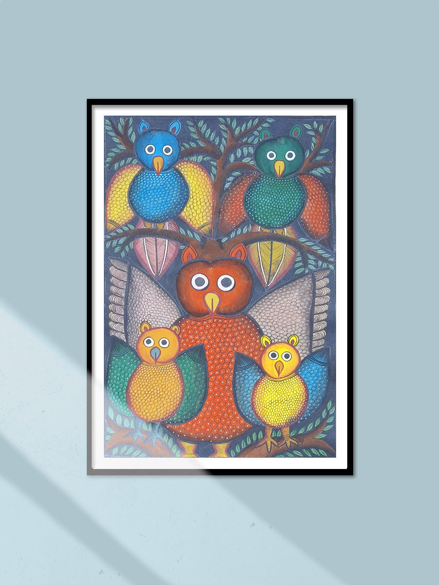 Shop Owls in Bengal Pattachitra by Laila Chitrakar