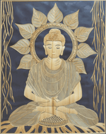 Buy Meditating Buddha in Sikki Grass work by Suraj Kumar Sahu