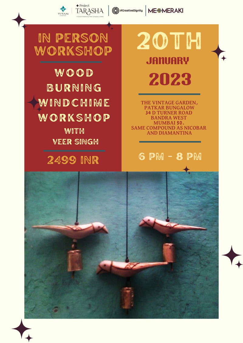 In Person Wood Burning Windchime Workshop with Veer Singh : Mumbai