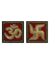 Tanjore Om Swastik for Diwali (24k gold sheet)