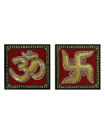 Tanjore Om Swastik for Diwali (24k gold sheet)