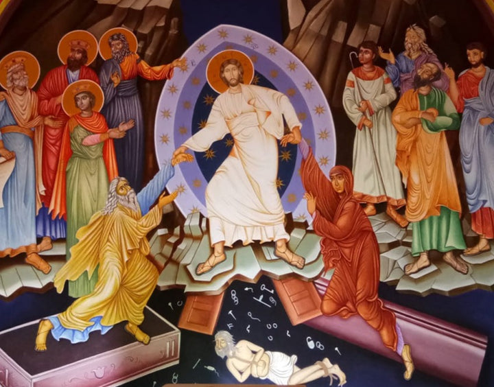 Resurrection of Christ, Kerala Mural Painting by V.M Jijulal Thumbnail
