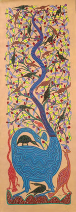 Tree of Life in Bhil Painting by Bhuri Bai