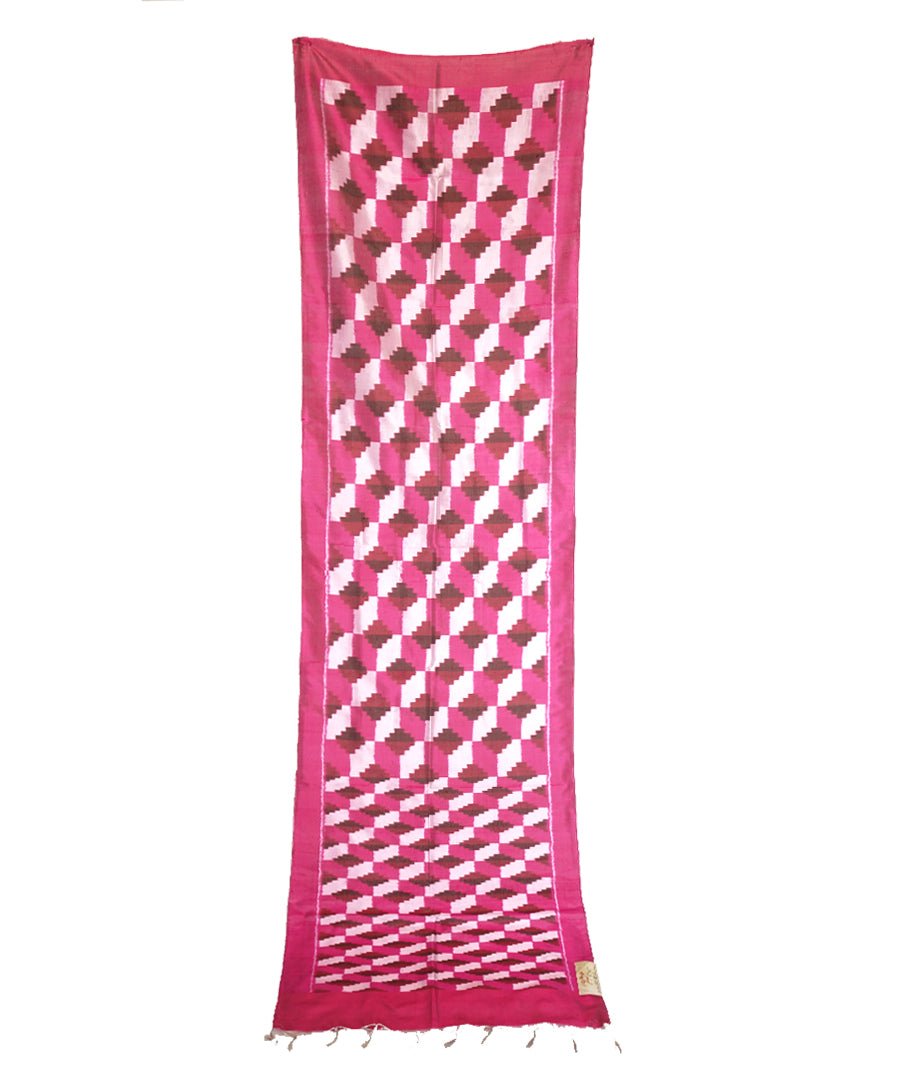 3D -PINK Handwoven SILK STOLE-
