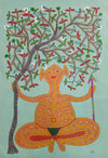 Creatures of Nature in Bhil Painting by Bhuri Bai