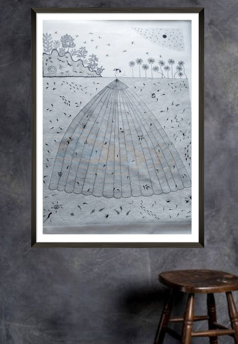 Buy The fish man Warli painting