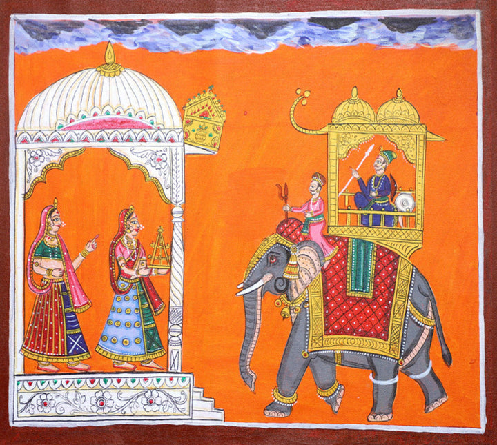 A Royal Welcome: Kavad Painting by Dwarka Prasad Thumbnail