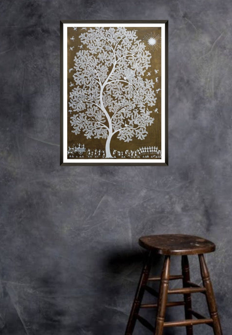 Handpainted Tree of life Warli painting 