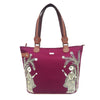 A stroll through the spoken forest, Maroon Vegan Laptop Bag/Tote-Fabric tote bag