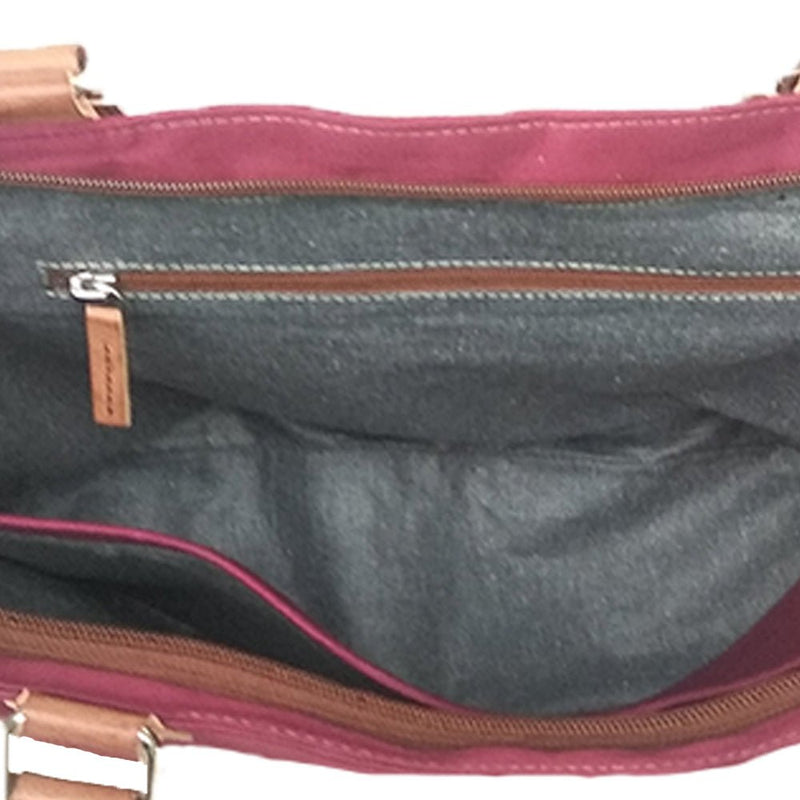 A stroll through the spoken forest, Maroon Vegan Laptop Bag/Tote-Fabric tote bag