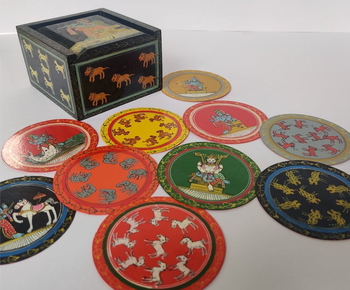 Animal Ganjifa, set of 120 handpainted Ganjifa cards by Sawant Bhonsle Thumbnail