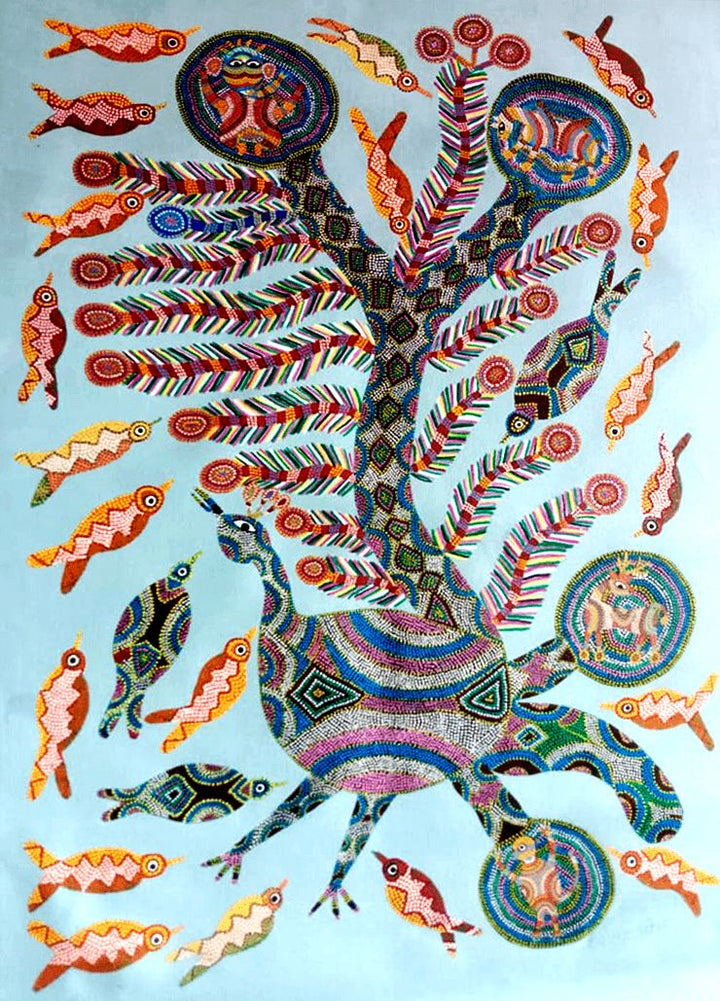 Animals of Nature Bhil Painting by Shersingh Bhabhor Thumbnail