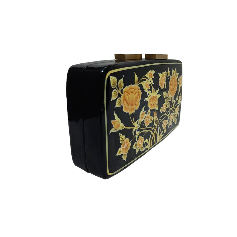 BIRDS OF A FEATHER, RECTANGLE PAPER MACHE CLUTCH-Paper Mache Clutch