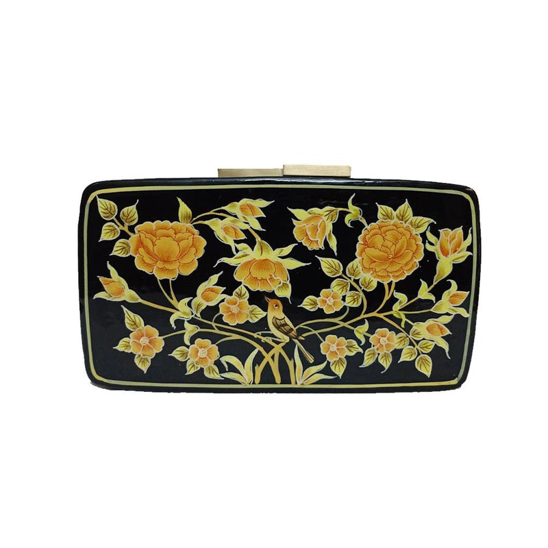 BIRDS OF A FEATHER, RECTANGLE PAPER MACHE CLUTCH-Paper Mache Clutch