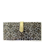 BLACK AND GOLDEN FLOWERS -RECTANGLE WOOD CLUTCH-