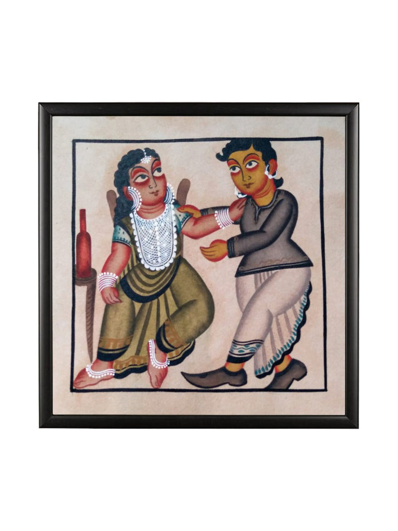 Symphony of a couple: Kalighat Painting by Bapi Chitrakar