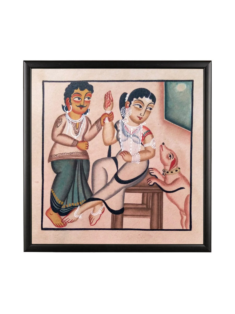 A Sweet Home in Kalighat Painting by Bapi Chitrakar