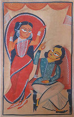 Babu and Biwi Kalighat Painting 