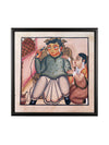 Babu with Hookah in Kalighat Painting by Bapi Chitrakar
