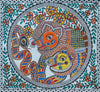 Boars and Serpent: Madhubani painting by Priti Karn