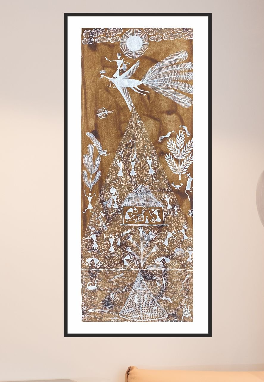 Belavat Kanya Warli painting by Anil Wangad