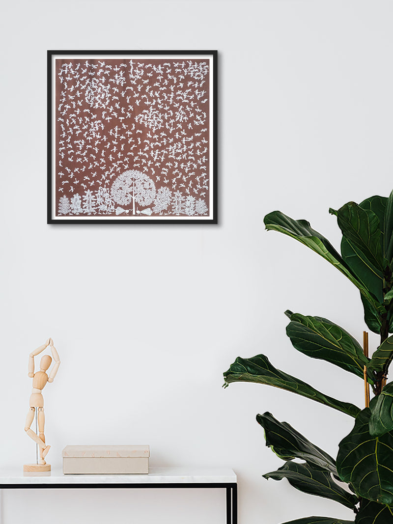 Shop Birds and Trees Warli painting by Dilip Rama Bahotha