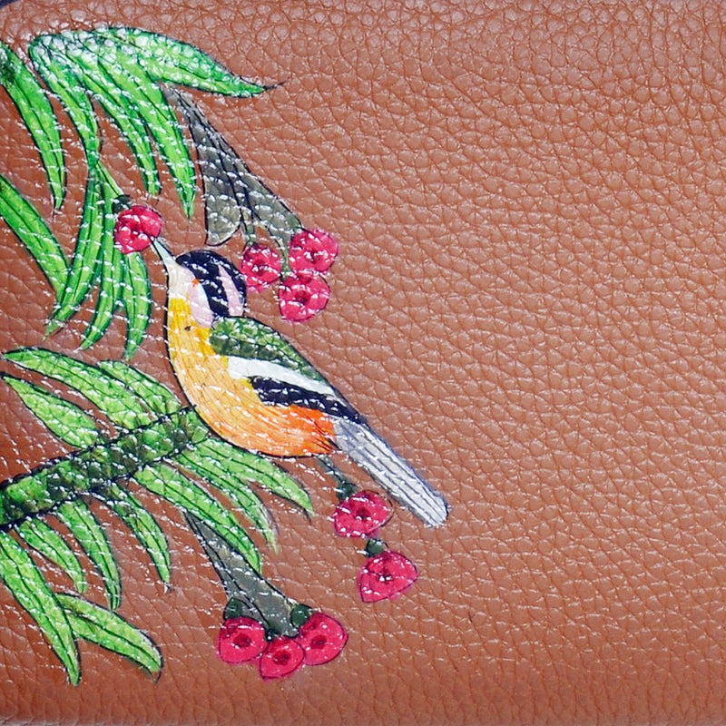 Birds of a Feather, Tan Leather Wallet-