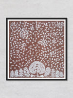 Birds and Trees Warli painting by Dilip Rama Bahotha