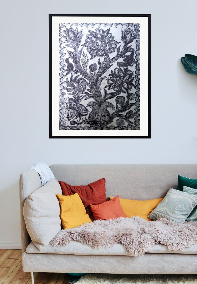 Blooming Flower Sohrai painting by Rukmani Devi