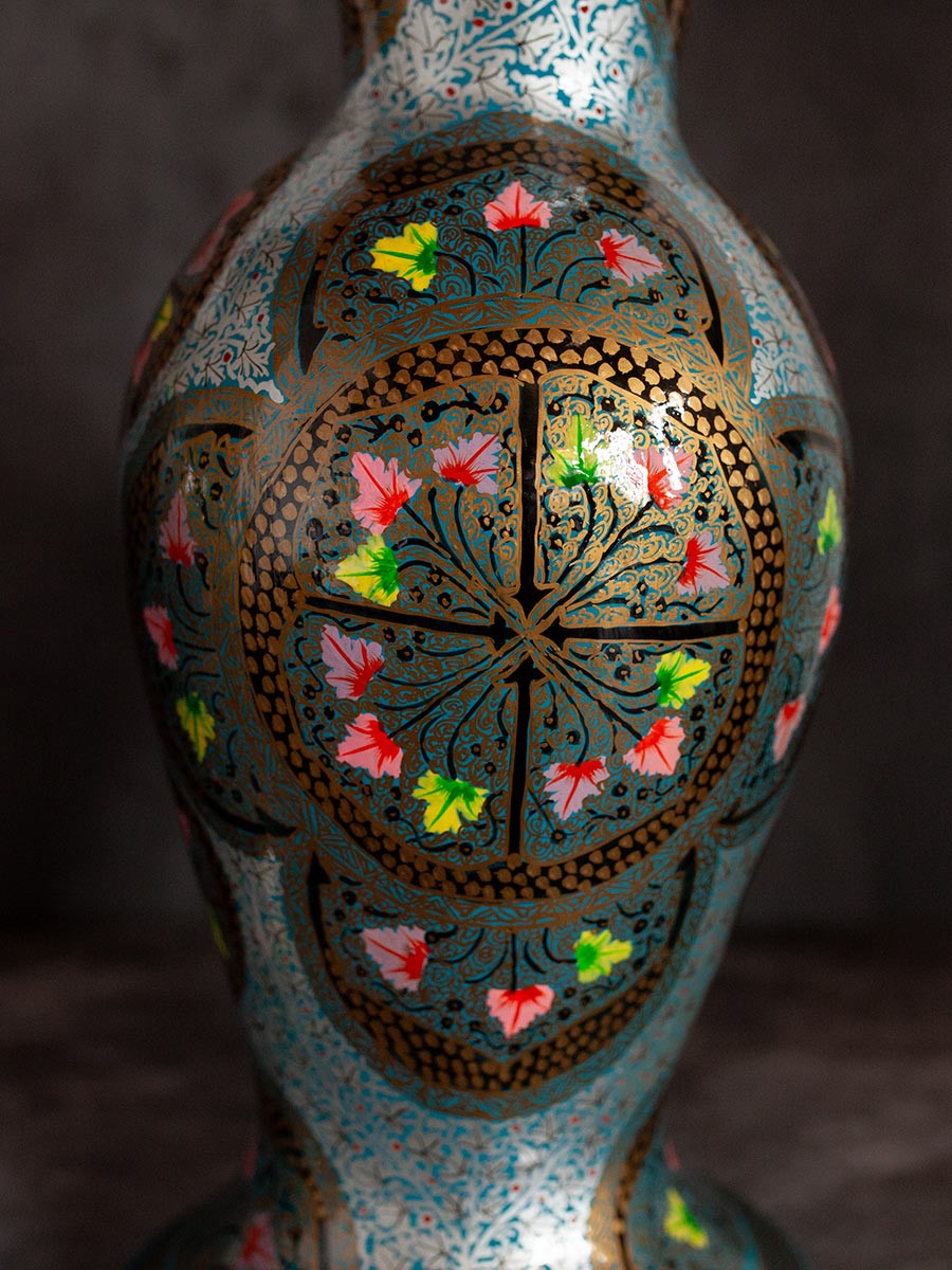 Blue Paper Mache Flower Vase by Riyaz Thumbnail
