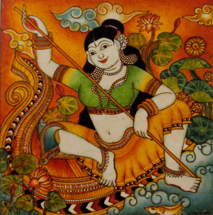 Buy Boating Girl, Kerala Mural Painting by V.M Jijulal