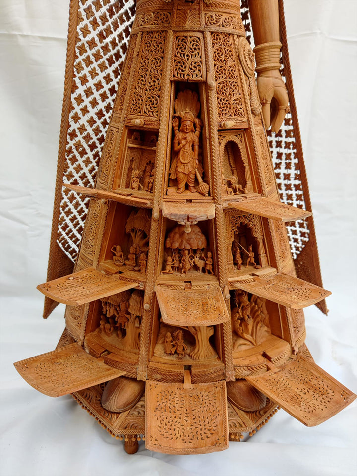 Bride Raw Sandalwood Miniature Artwork by Om Prakash Thumbnail