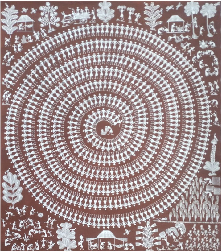 Celebration of Life in Warli Painting by Dilip Rama Bahotha Thumbnail