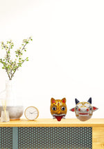 Cheriyal Cow and Tiger Mask Pair for sale