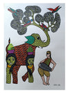 Composite Elephant Gond painting by Santosh Uikey