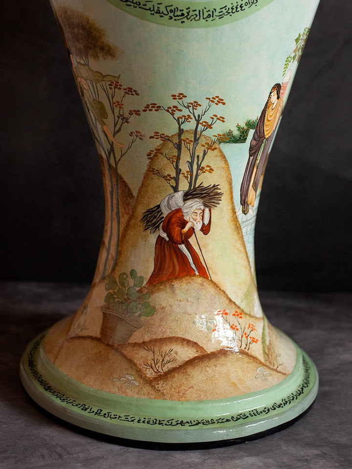 Couples and Fairies Handmade Paper Mache Vase by Riyaz Khan Thumbnail