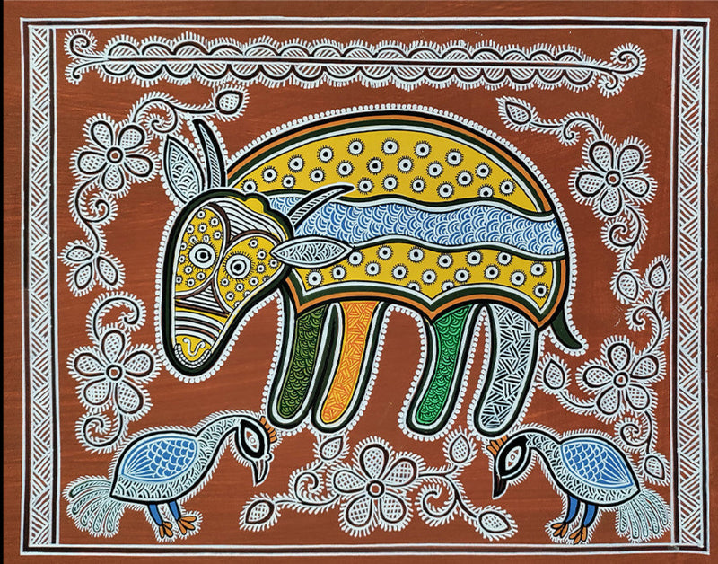 Buy Cow Mandana Painting by Dinesh Soni
