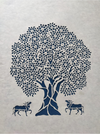 Cows under Tree of Life Sanjhi Artwork by Ashutosh Verma