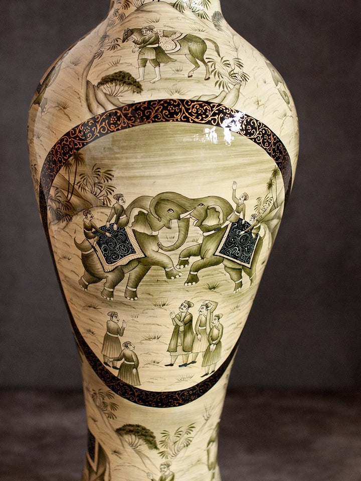 Cream Base Paper Mache Vase by Riyaz Thumbnail