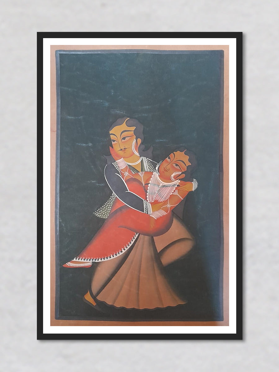 Dancing Kalighat Painting by Uttam Chitrakar