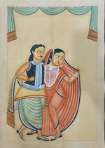 Dancing Lovers handpainted in Kalighat style 