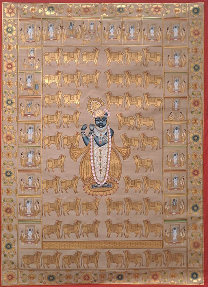 The Divine Glory: Lord Shrinathji In Pichwai by Shehzaad Ali Sherani Thumbnail