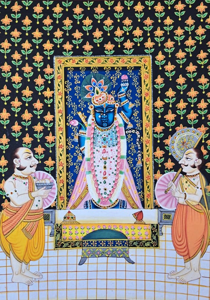 The Celestial Abode of Shrinathji in Pichwai by Shehzaad Ali Sherani Thumbnail